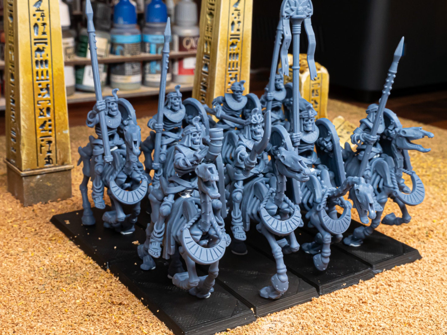 Ancient Skeletal Cavalry with Spears - Highlands Miniatures