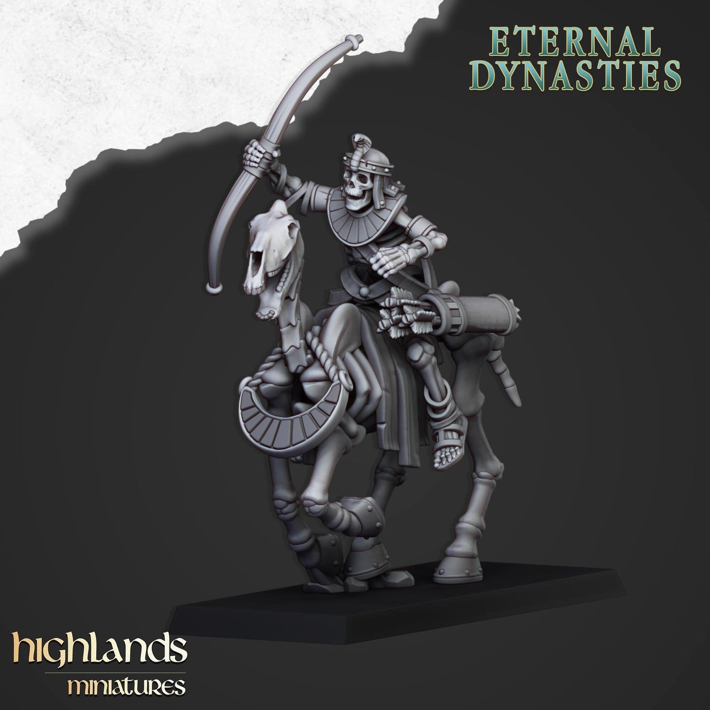 Ancient Skeletal Cavalry with Bows - Highlands Miniatures