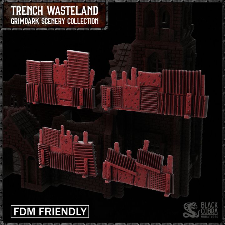 Trench Barricades Set - Black Cobra Miniatures