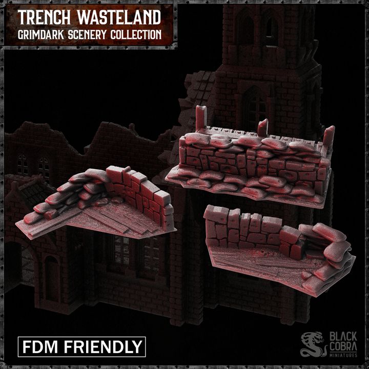 Trench Barricades Set - Black Cobra Miniatures
