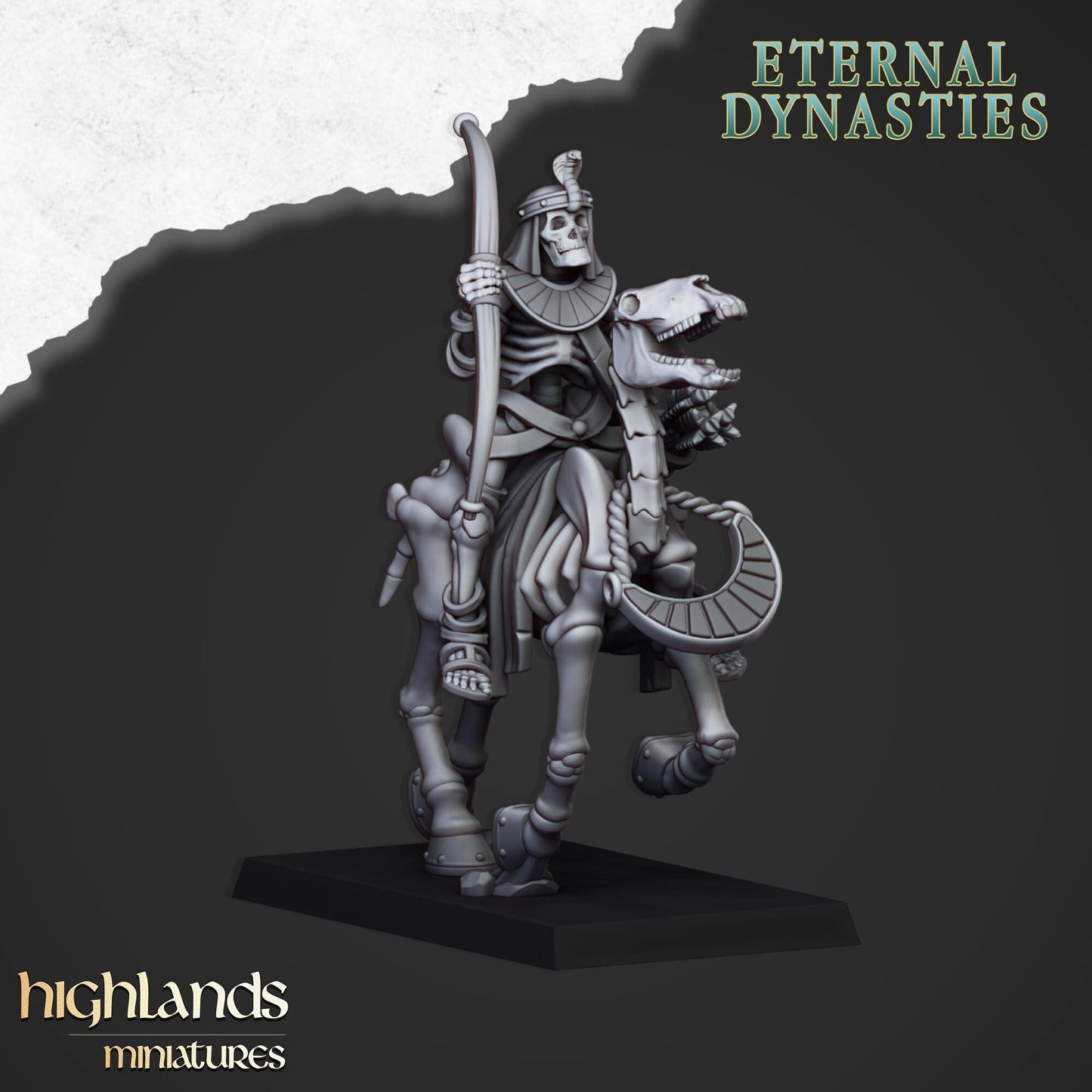 Ancient Skeletal Cavalry with Bows - Highlands Miniatures