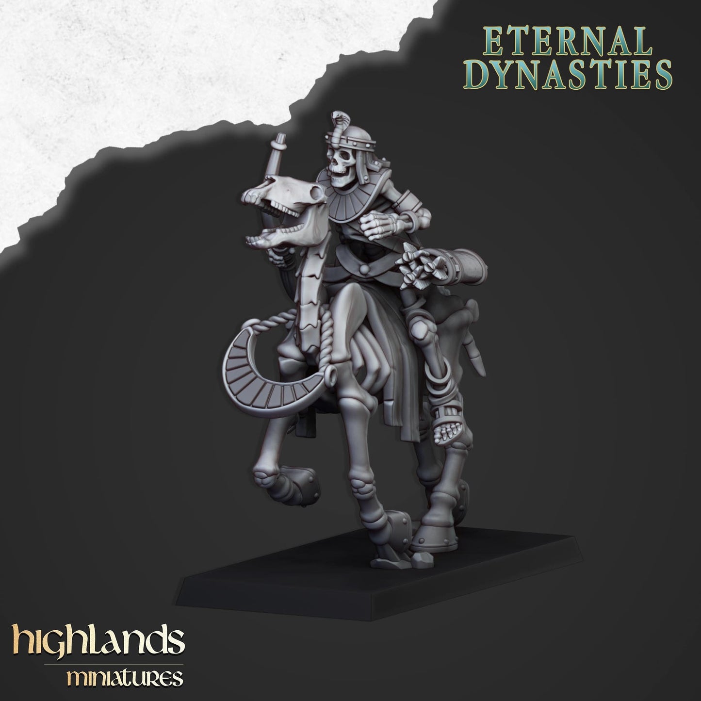 Ancient Skeletal Cavalry with Bows - Highlands Miniatures
