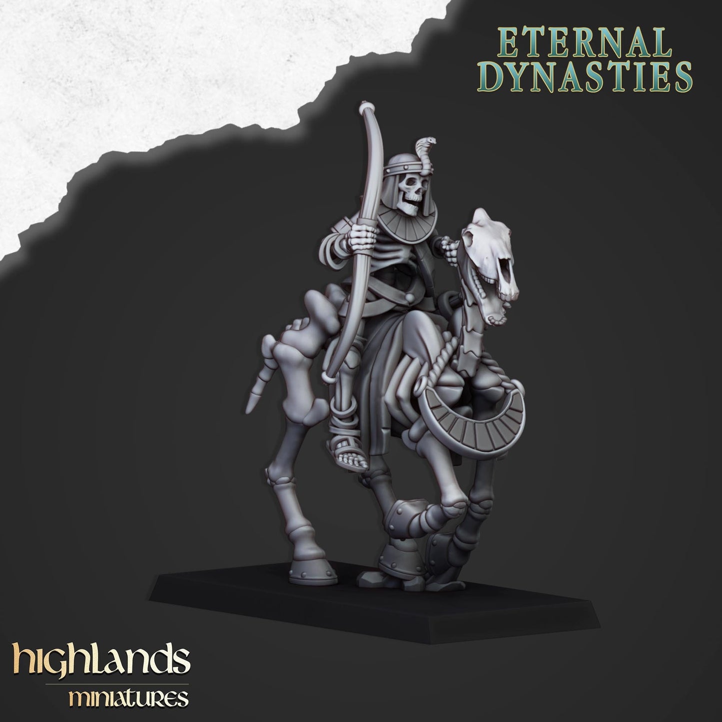 Ancient Skeletal Cavalry with Bows - Highlands Miniatures