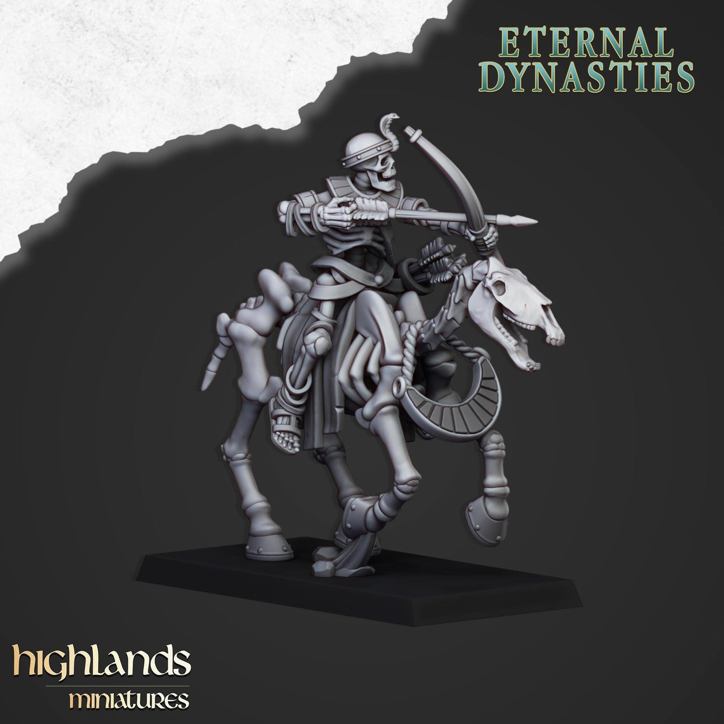 Ancient Skeletal Cavalry with Bows - Highlands Miniatures