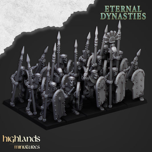 Ancient Skeletons with Spears - Highlands Miniatures