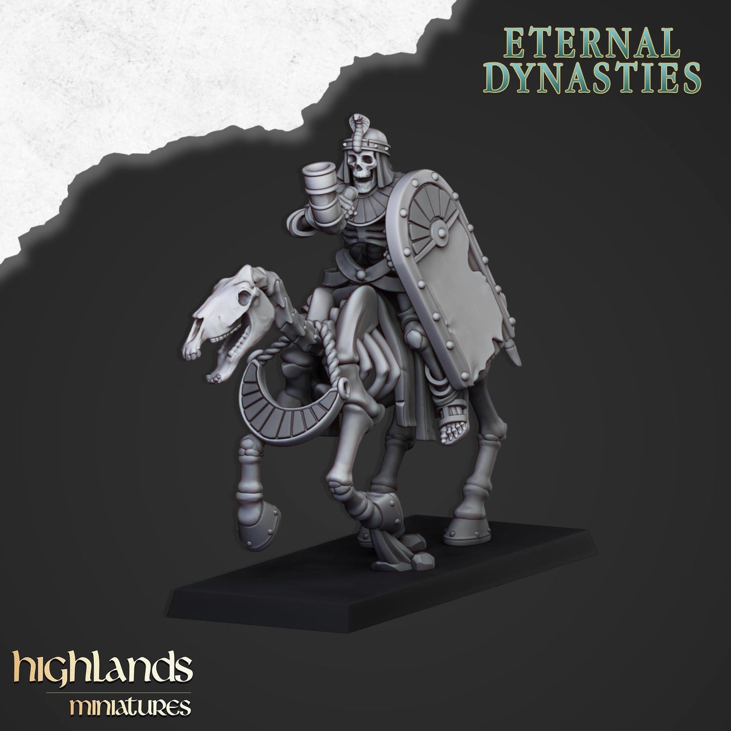 Ancient Skeletal Cavalry with Spears - Highlands Miniatures