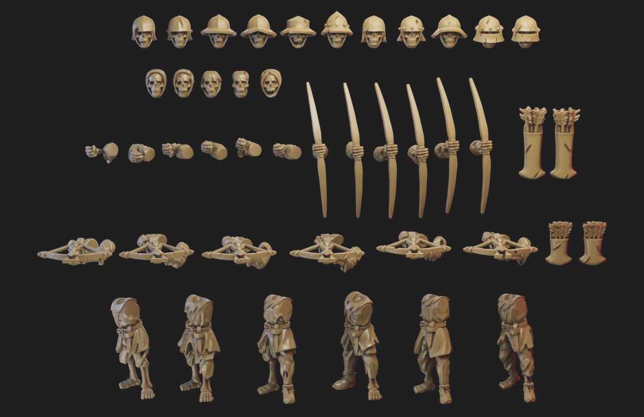 Modular Skeleton Archers/Crossbowman - Ilhadiel Miniatures